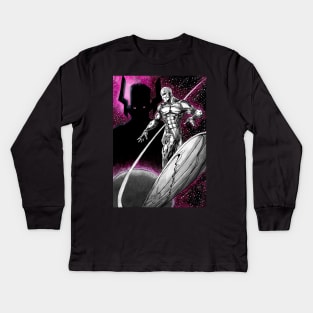 Silver Surfer and Galactus Kids Long Sleeve T-Shirt